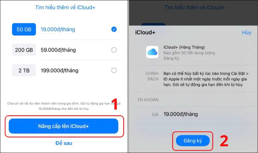 Hướng dẫn cách mua thêm dung lượng iCloud bước 3